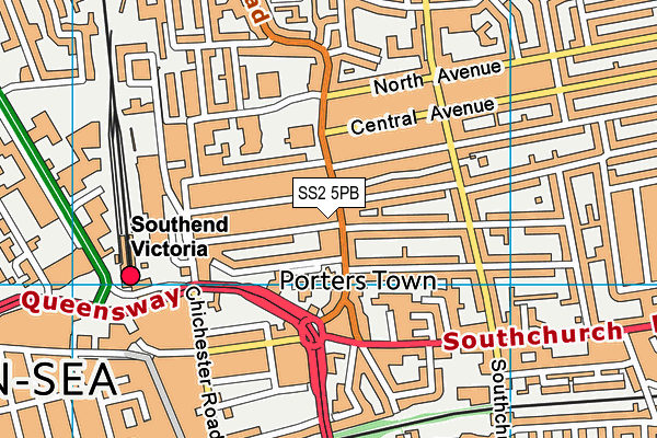 SS2 5PB map - OS VectorMap District (Ordnance Survey)