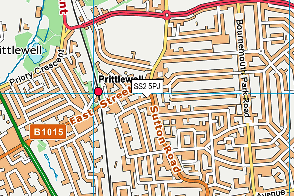 SS2 5PJ map - OS VectorMap District (Ordnance Survey)