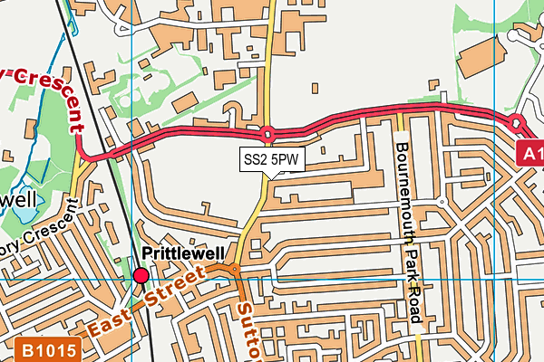 SS2 5PW map - OS VectorMap District (Ordnance Survey)