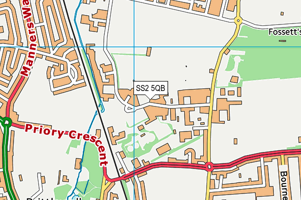 SS2 5QB map - OS VectorMap District (Ordnance Survey)