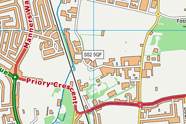 SS2 5QF map - OS VectorMap District (Ordnance Survey)
