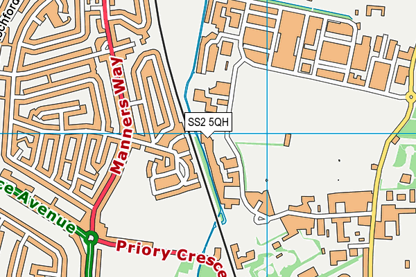 SS2 5QH map - OS VectorMap District (Ordnance Survey)