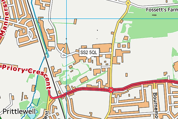 SS2 5QL map - OS VectorMap District (Ordnance Survey)