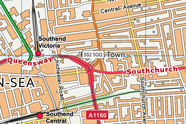 SS2 5QQ map - OS VectorMap District (Ordnance Survey)