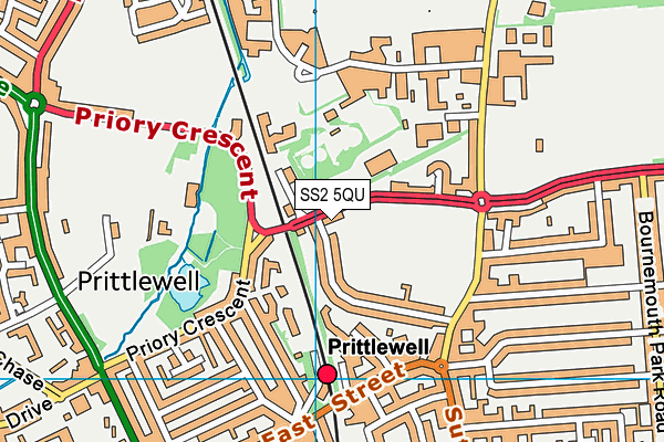 SS2 5QU map - OS VectorMap District (Ordnance Survey)