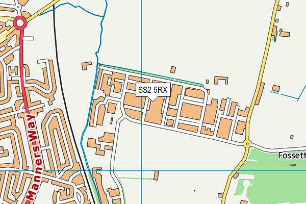SS2 5RX map - OS VectorMap District (Ordnance Survey)