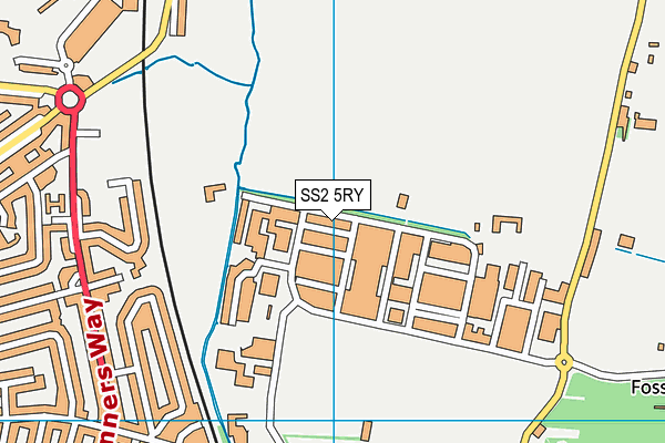 SS2 5RY map - OS VectorMap District (Ordnance Survey)