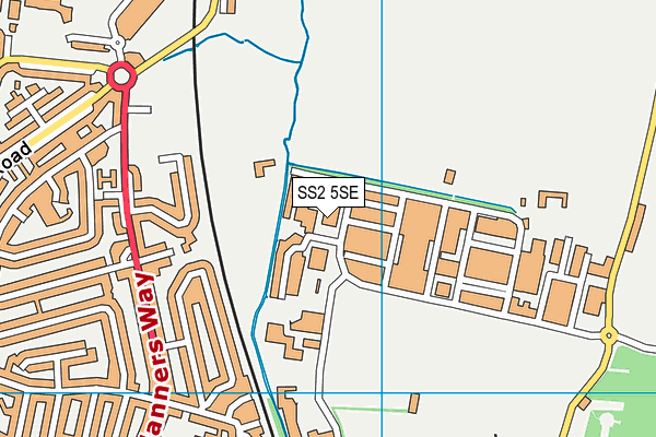 SS2 5SE map - OS VectorMap District (Ordnance Survey)