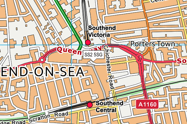 SS2 5SG map - OS VectorMap District (Ordnance Survey)