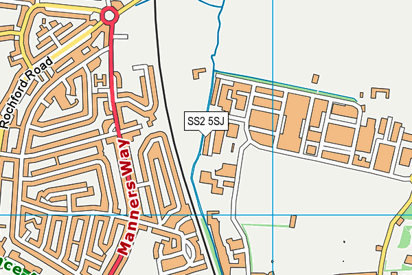 SS2 5SJ map - OS VectorMap District (Ordnance Survey)