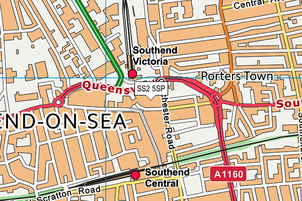 SS2 5SP map - OS VectorMap District (Ordnance Survey)