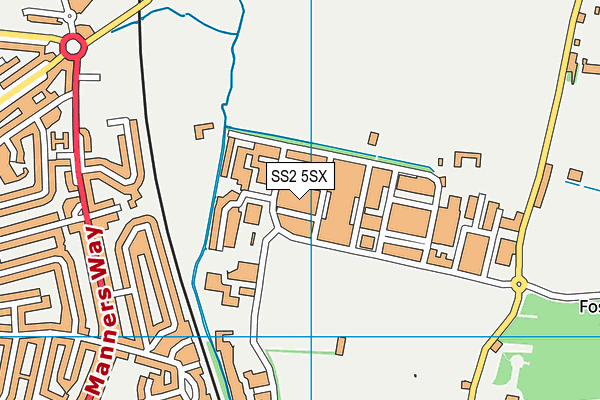 SS2 5SX map - OS VectorMap District (Ordnance Survey)