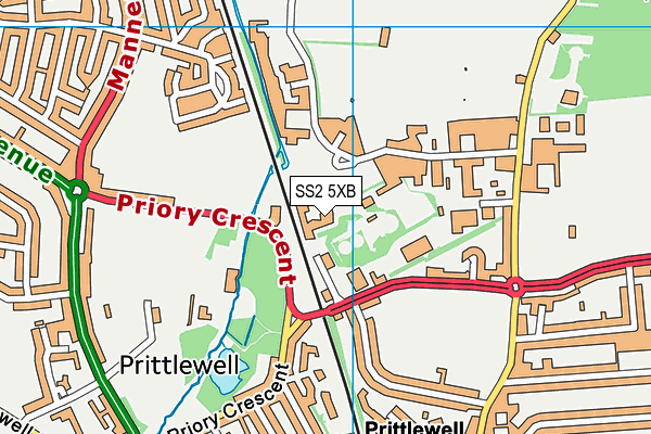 SS2 5XB map - OS VectorMap District (Ordnance Survey)