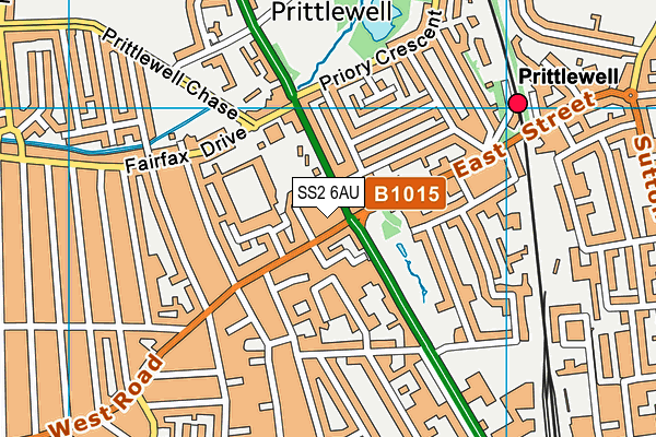 SS2 6AU map - OS VectorMap District (Ordnance Survey)