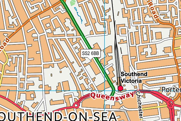 SS2 6BB map - OS VectorMap District (Ordnance Survey)