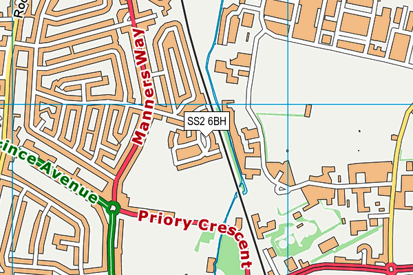 SS2 6BH map - OS VectorMap District (Ordnance Survey)