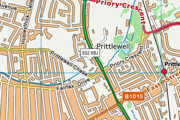 SS2 6BJ map - OS VectorMap District (Ordnance Survey)