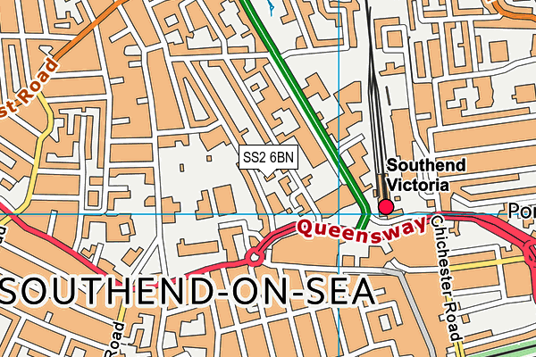 SS2 6BN map - OS VectorMap District (Ordnance Survey)