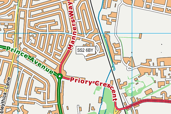 SS2 6BY map - OS VectorMap District (Ordnance Survey)