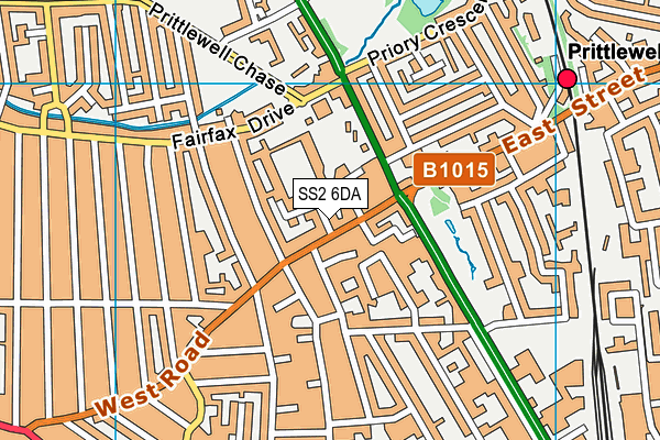 SS2 6DA map - OS VectorMap District (Ordnance Survey)