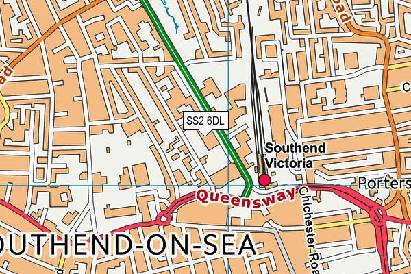 SS2 6DL map - OS VectorMap District (Ordnance Survey)