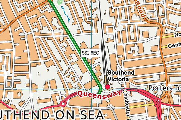 SS2 6EG map - OS VectorMap District (Ordnance Survey)