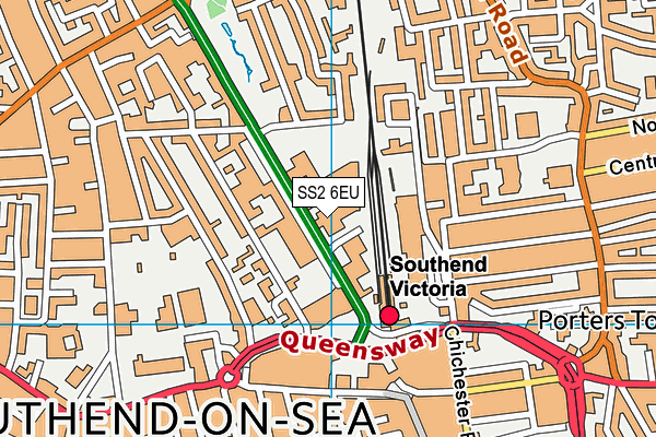 SS2 6EU map - OS VectorMap District (Ordnance Survey)