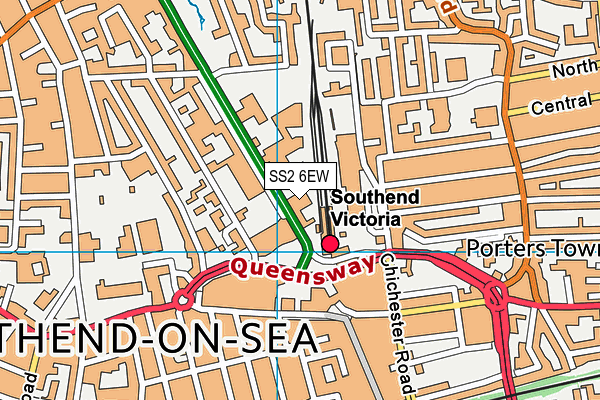 SS2 6EW map - OS VectorMap District (Ordnance Survey)