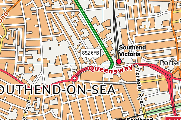 SS2 6FB map - OS VectorMap District (Ordnance Survey)