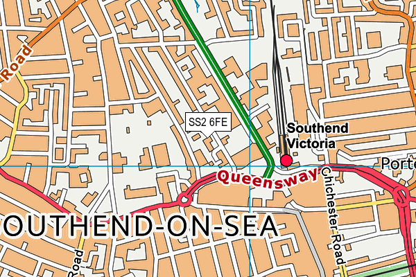 SS2 6FE map - OS VectorMap District (Ordnance Survey)