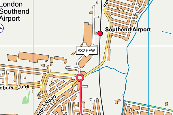 SS2 6FW map - OS VectorMap District (Ordnance Survey)
