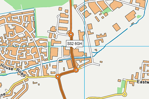 SS2 6GH map - OS VectorMap District (Ordnance Survey)