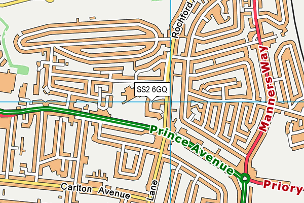 SS2 6GQ map - OS VectorMap District (Ordnance Survey)