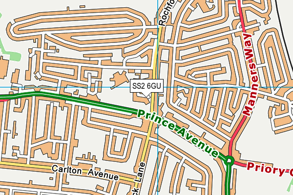 SS2 6GU map - OS VectorMap District (Ordnance Survey)