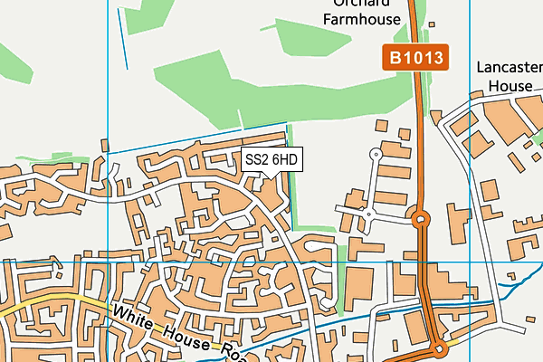 SS2 6HD map - OS VectorMap District (Ordnance Survey)