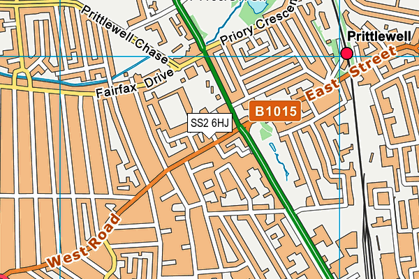 SS2 6HJ map - OS VectorMap District (Ordnance Survey)