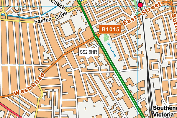 SS2 6HR map - OS VectorMap District (Ordnance Survey)