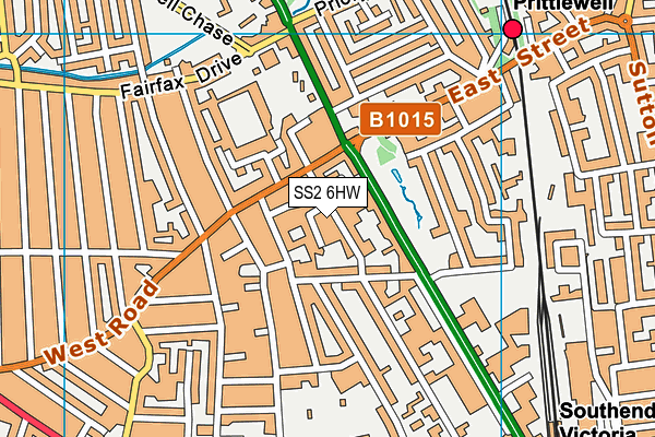 SS2 6HW map - OS VectorMap District (Ordnance Survey)