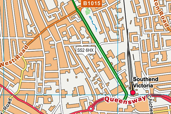 SS2 6HX map - OS VectorMap District (Ordnance Survey)