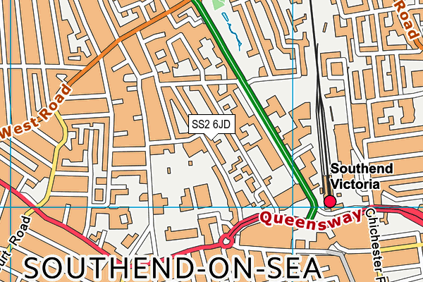 SS2 6JD map - OS VectorMap District (Ordnance Survey)