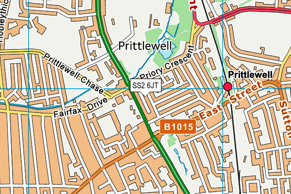 SS2 6JT map - OS VectorMap District (Ordnance Survey)