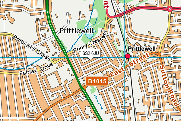 SS2 6JU map - OS VectorMap District (Ordnance Survey)