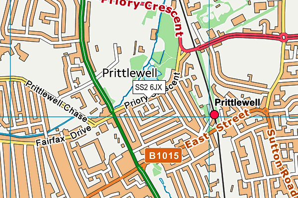 SS2 6JX map - OS VectorMap District (Ordnance Survey)