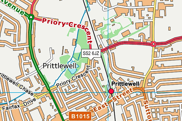 SS2 6JZ map - OS VectorMap District (Ordnance Survey)