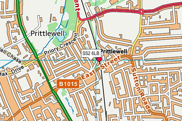 SS2 6LB map - OS VectorMap District (Ordnance Survey)