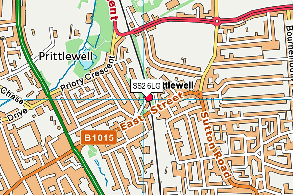 SS2 6LG map - OS VectorMap District (Ordnance Survey)