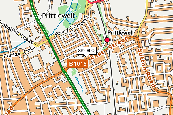 SS2 6LQ map - OS VectorMap District (Ordnance Survey)