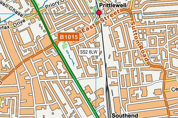 SS2 6LW map - OS VectorMap District (Ordnance Survey)