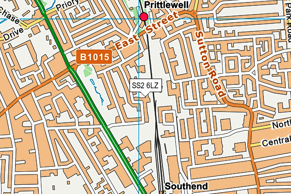 SS2 6LZ map - OS VectorMap District (Ordnance Survey)