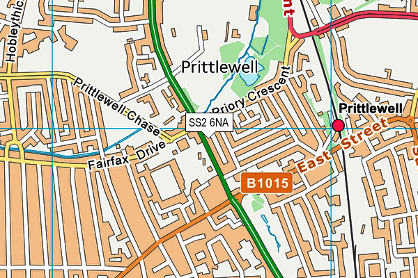 SS2 6NA map - OS VectorMap District (Ordnance Survey)